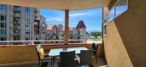 Deck with patio table and four chairs